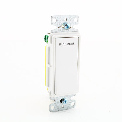 Hubbell RSD115DW White Decorator Disposal 15A Switch Rocker Single Pole