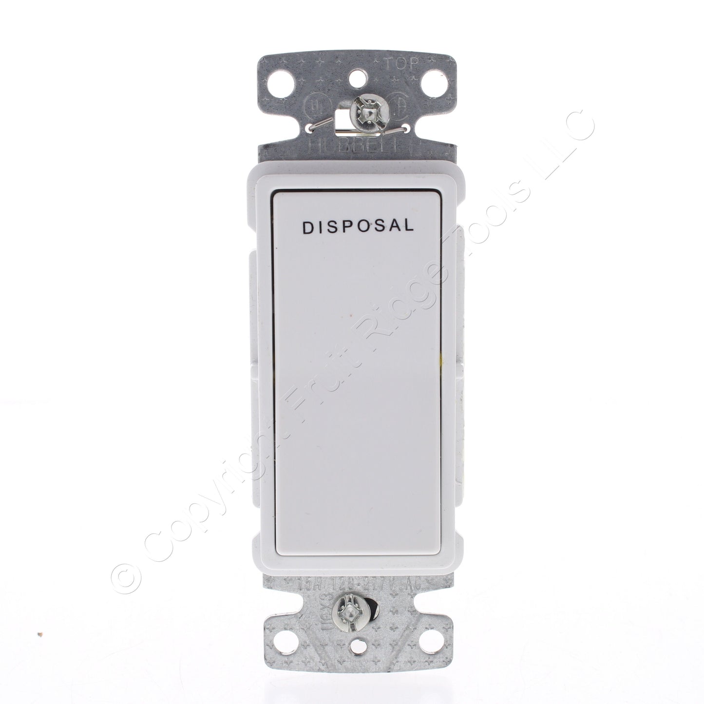 Hubbell RSD115DW White Disposal Switch Decorator Rocker Bulk 15A Single Pole
