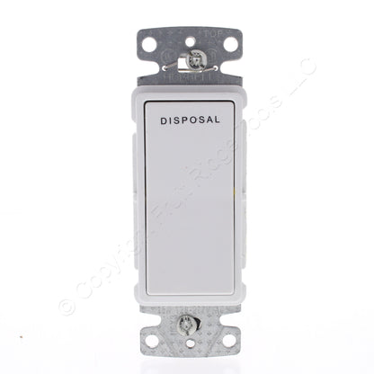 Hubbell RSD115DW White Disposal Switch Decorator Rocker Bulk 15A Single Pole
