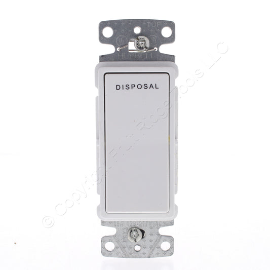 Hubbell RSD115DW White Disposal Switch Decorator Rocker Bulk 15A Single Pole