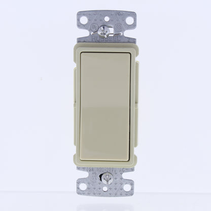 Hubbell RSD115I Ivory Decorator Rocker Wall Light Switches Single Pole 15A 5pcs