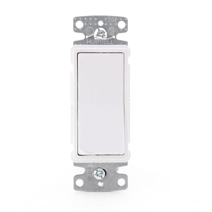 Hubbell RSD115W White 15A Decorator Rocker Single Pole ON/OFF Wall Light Switch