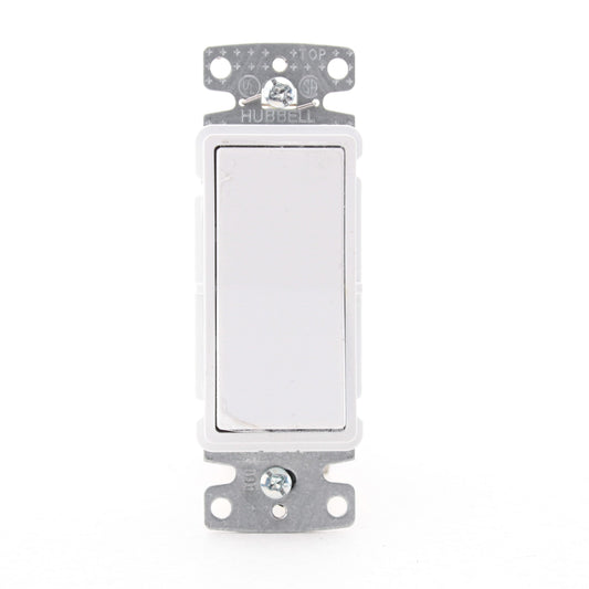 Hubbell RSD115W White 15A Decorator Rocker Single Pole ON/OFF Wall Light Switch