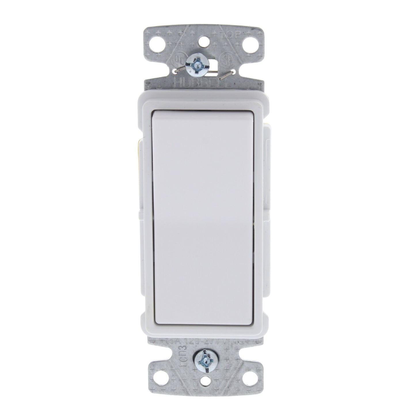 Hubbell RSD115W White Decorator Rocker Wall Light Switch Single Pole 15A