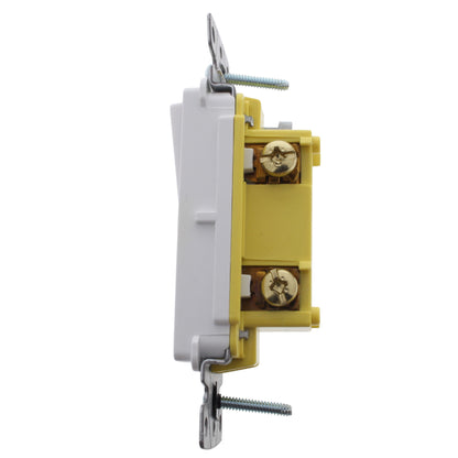 Hubbell RSD115W White Decorator Rocker Wall Light Switch Single Pole 15A