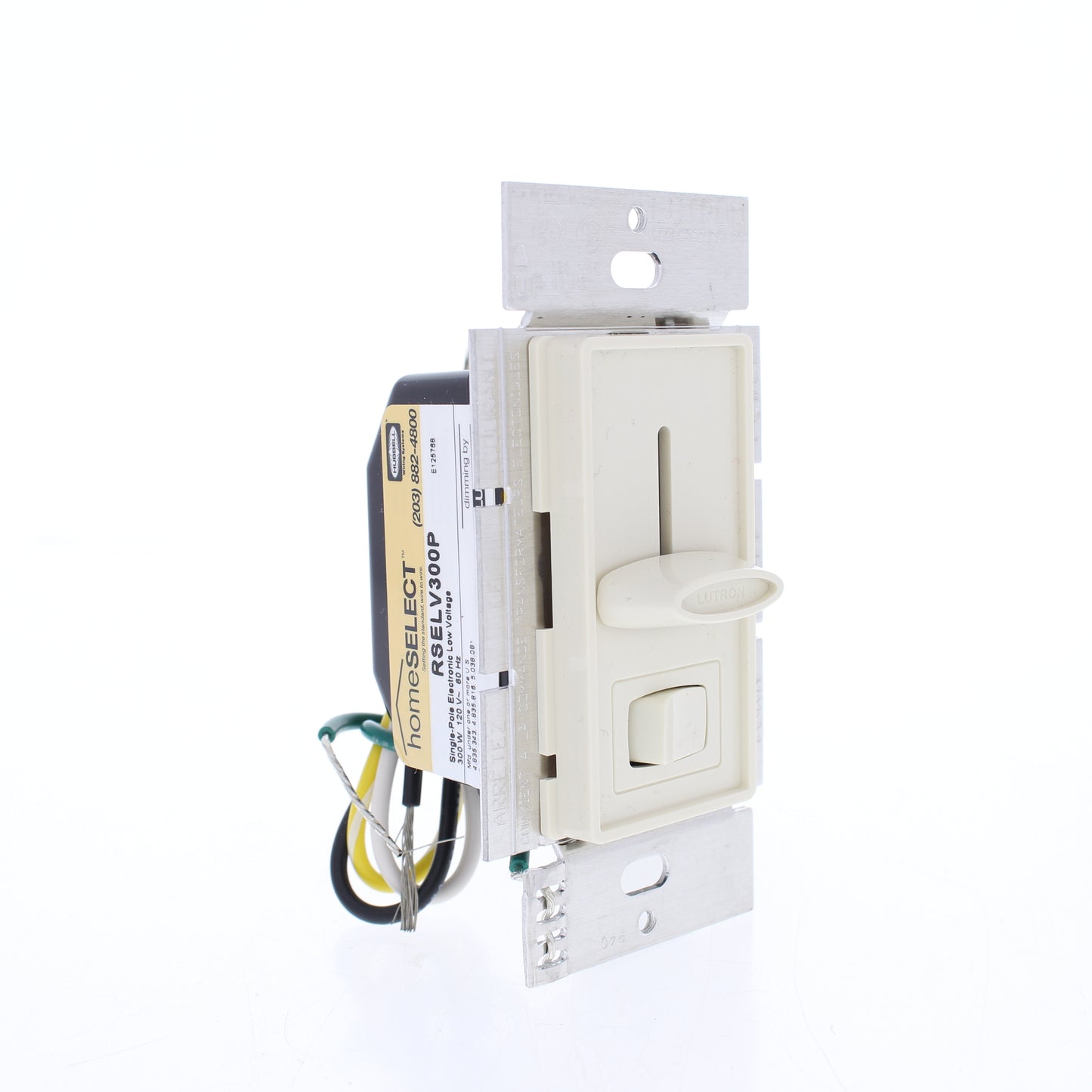 Hubbell RSELV300PLA Lt Almond Slide Dimmer Switch Preset SP 300W Electronic LV