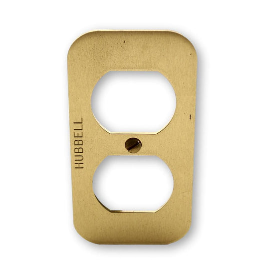 Hubbell 4"x2" Brass Duplex Outlet Plate S609D For S6088 Above-Floor Pedestal Box