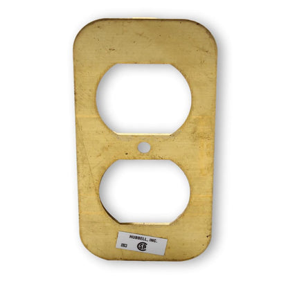 Hubbell 4"x2" Brass Duplex Outlet Plate S609D For S6088 Above-Floor Pedestal Box