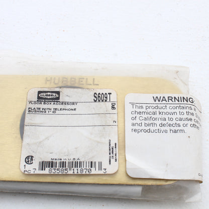Hubbell Brass Telephone Bushing Plate S609T For S6088 Above-Floor Pedestal Box