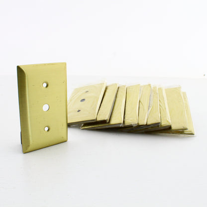10-Pack Hubbell 1-Gang Brass Phone TV Wallplates .375" Opening Strap Mount SB738