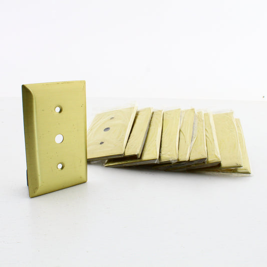 10-Pack Hubbell 1-Gang Brass Phone TV Wallplates .375" Opening Strap Mount SB738