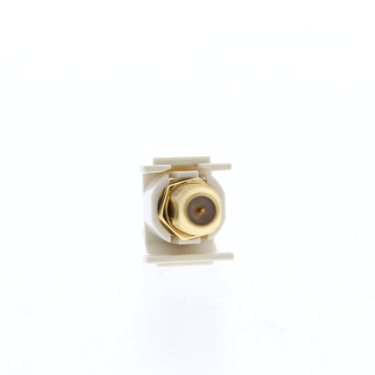 Hubbell Lt Almond Snap-Fit Keystone F-Type Coaxial Cable Video Jack SFGRFLA