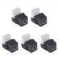 5 Hubbell Black Snap-Fit Keystone Stereo Audio RCA Jacks Blue 110-Type SFRC110B