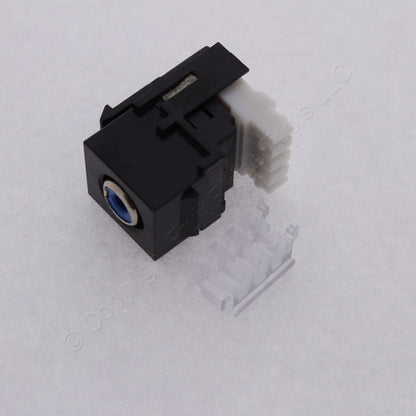 5 Hubbell Black Snap-Fit Keystone Stereo Audio RCA Jacks Blue 110-Type SFRC110B