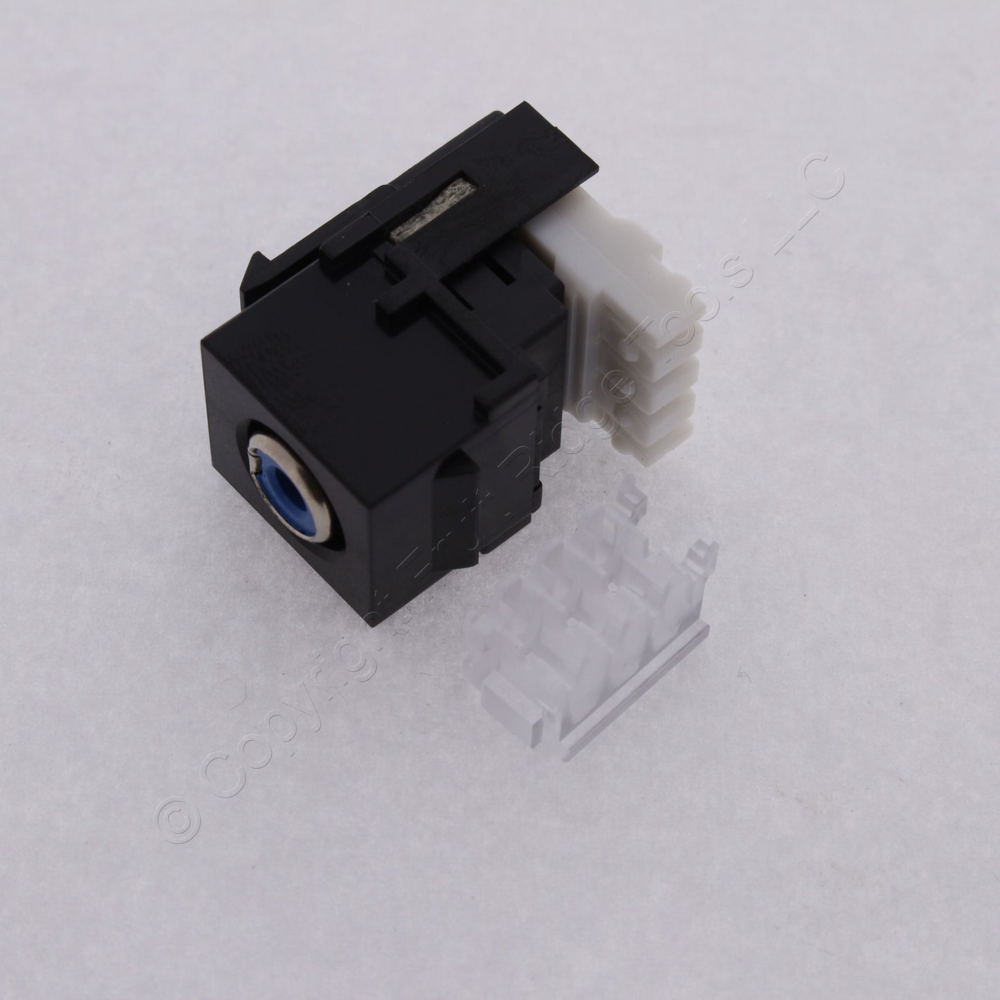 10 Hubbell Black Snap-Fit Keystone Stereo Audio RCA Jacks Blue 110-Type SFRC110B