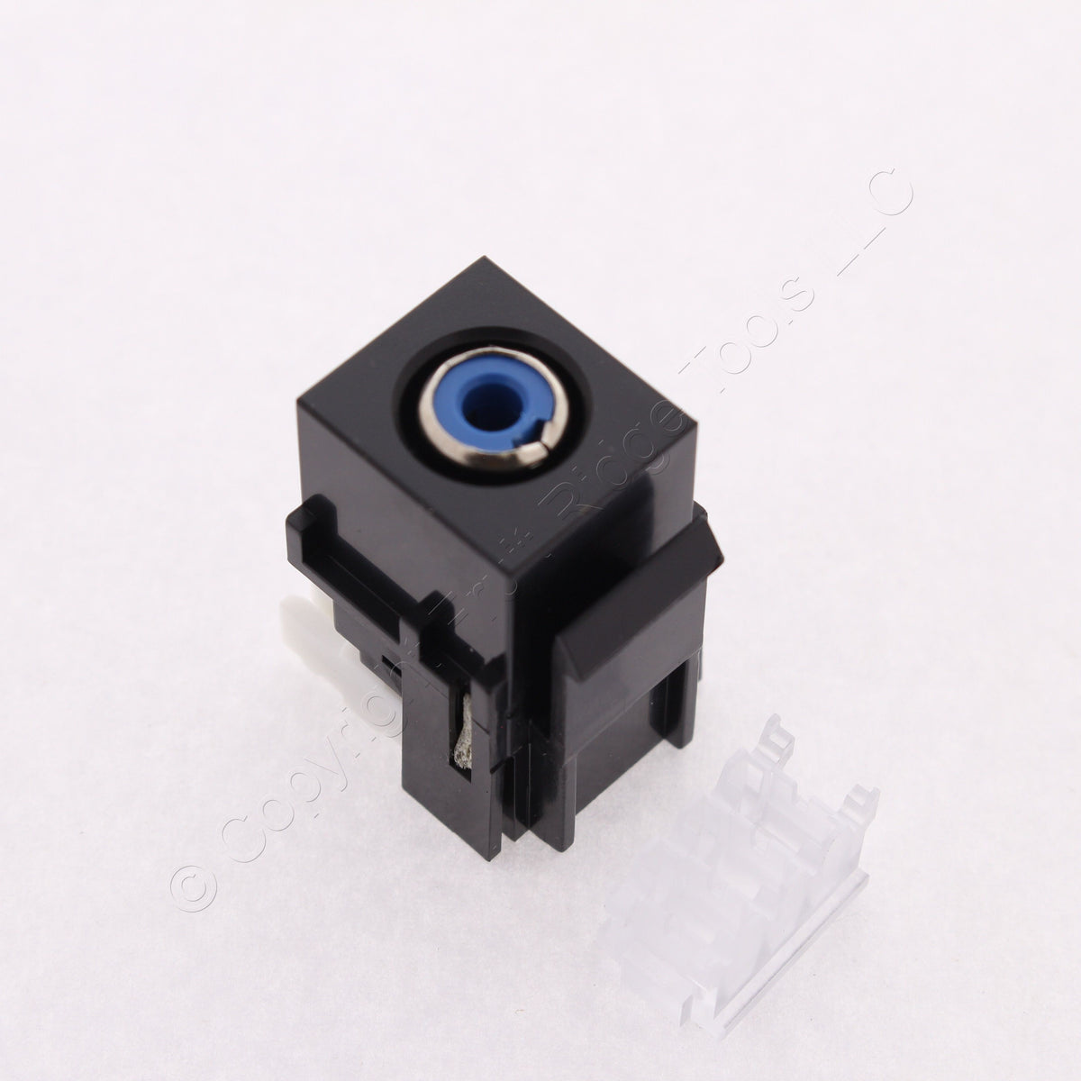 10 Hubbell Black Snap-Fit Keystone Stereo Audio RCA Jacks Blue 110-Type SFRC110B