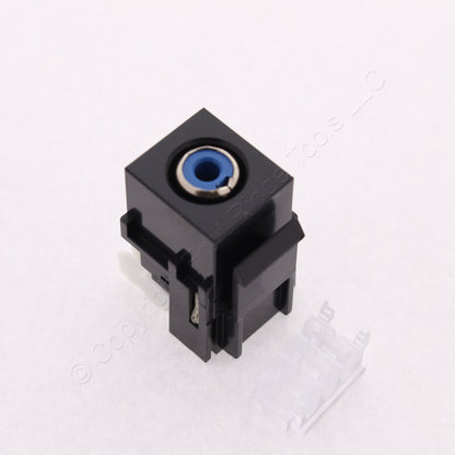 10 Hubbell Black Snap-Fit Keystone Stereo Audio RCA Jacks Blue 110-Type SFRC110B