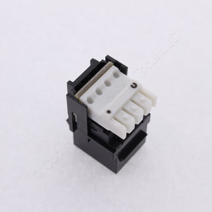 Hubbell Black Snap-Fit Keystone Stereo Audio RCA Jack Blue 110-Type SFRC110B