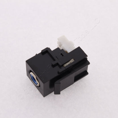 Hubbell Black Snap-Fit Keystone Stereo Audio RCA Jack Blue 110-Type SFRC110B