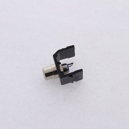 Hubbell Black Snap-Fit Keystone Audio Video Jack Blue Center RCA Solder SFRCBBK