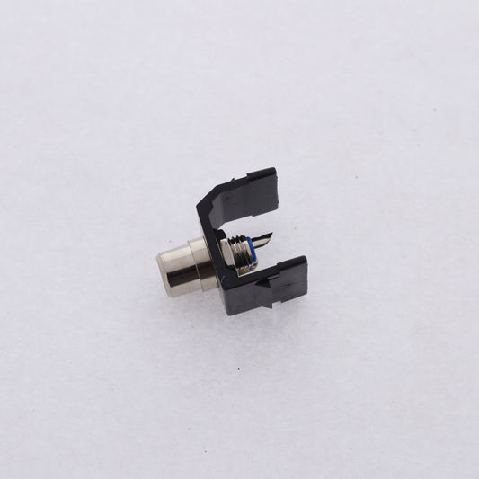 Hubbell Black Snap-Fit Keystone Audio Video Jack Blue Center RCA Solder SFRCBBK