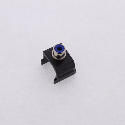 Hubbell Black Snap-Fit Keystone Audio Video Jack Blue Center RCA Solder SFRCBBK