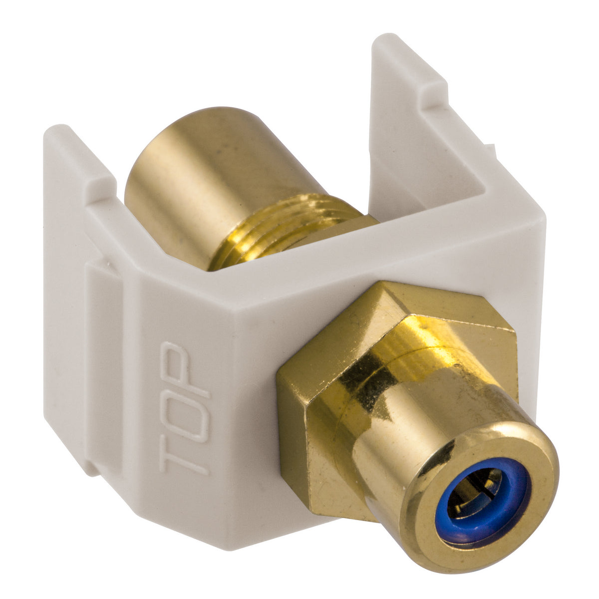 Hubbell Office White SnapFit Video Cable Jack Blue Center RCA to RCA SFRCBFFOW