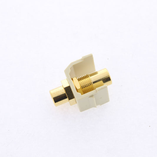 Hubbell Ivory Snap-Fit Keystone Video Cable Jack Black Center RCA/RCA SFRCBKFFEI