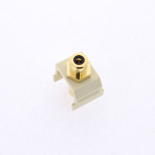 Hubbell Ivory Snap-Fit Keystone Video Cable Jack Black Center RCA/RCA SFRCBKFFEI