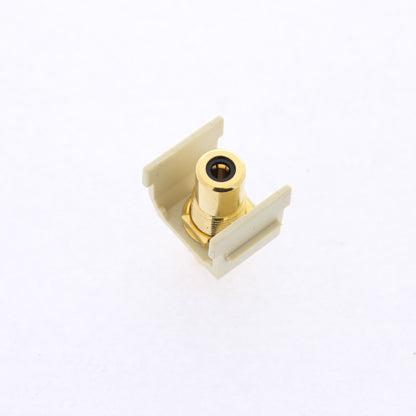 Hubbell Ivory Snap-Fit Keystone Video Cable Jack Black Center RCA/RCA SFRCBKFFEI
