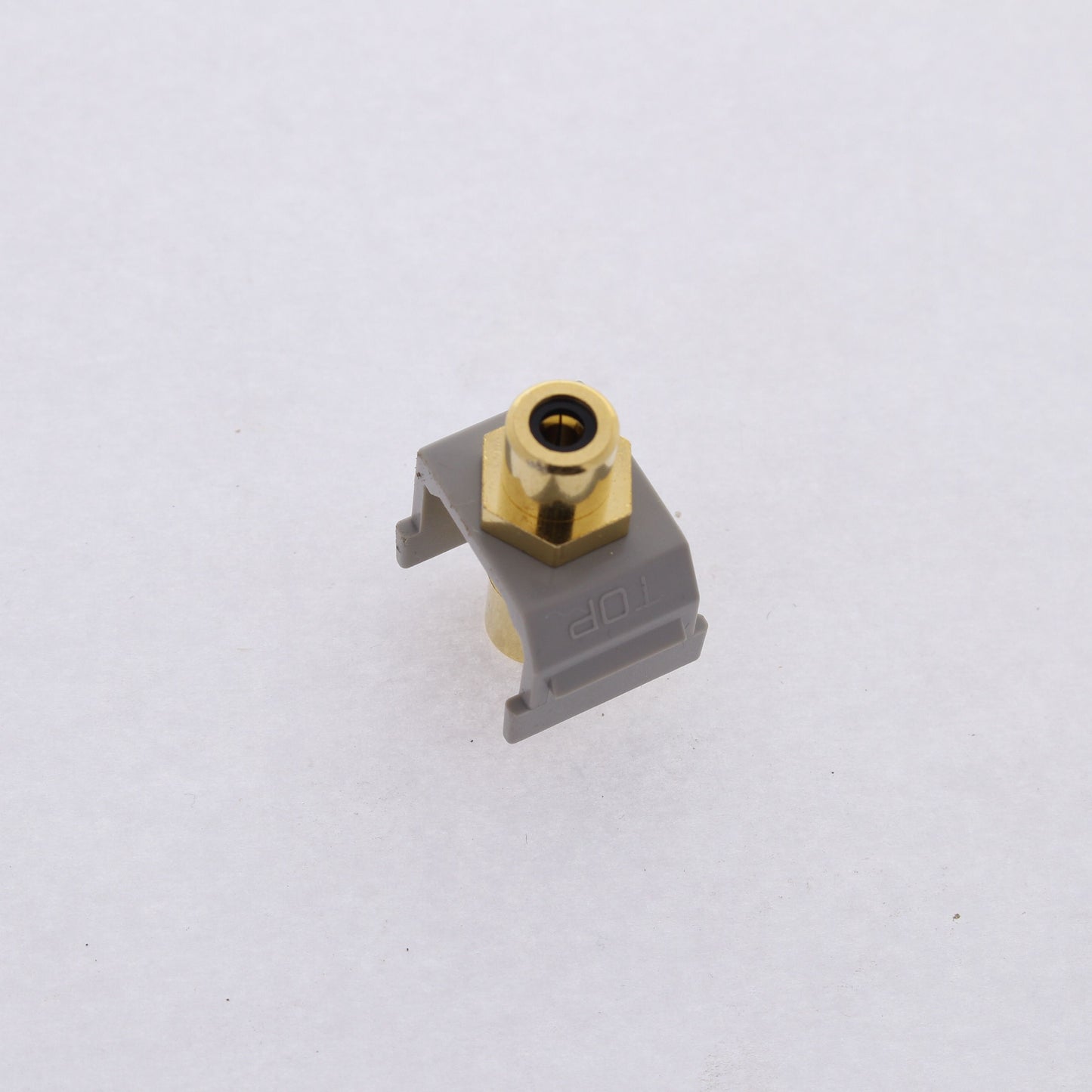 Hubbell SFRCBKFFGY Gray Snap-Fit Keystone Video Cable Jack Black Center RCA/RCA