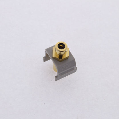 Hubbell SFRCBKFFGY Gray Snap-Fit Keystone Video Cable Jack Black Center RCA/RCA
