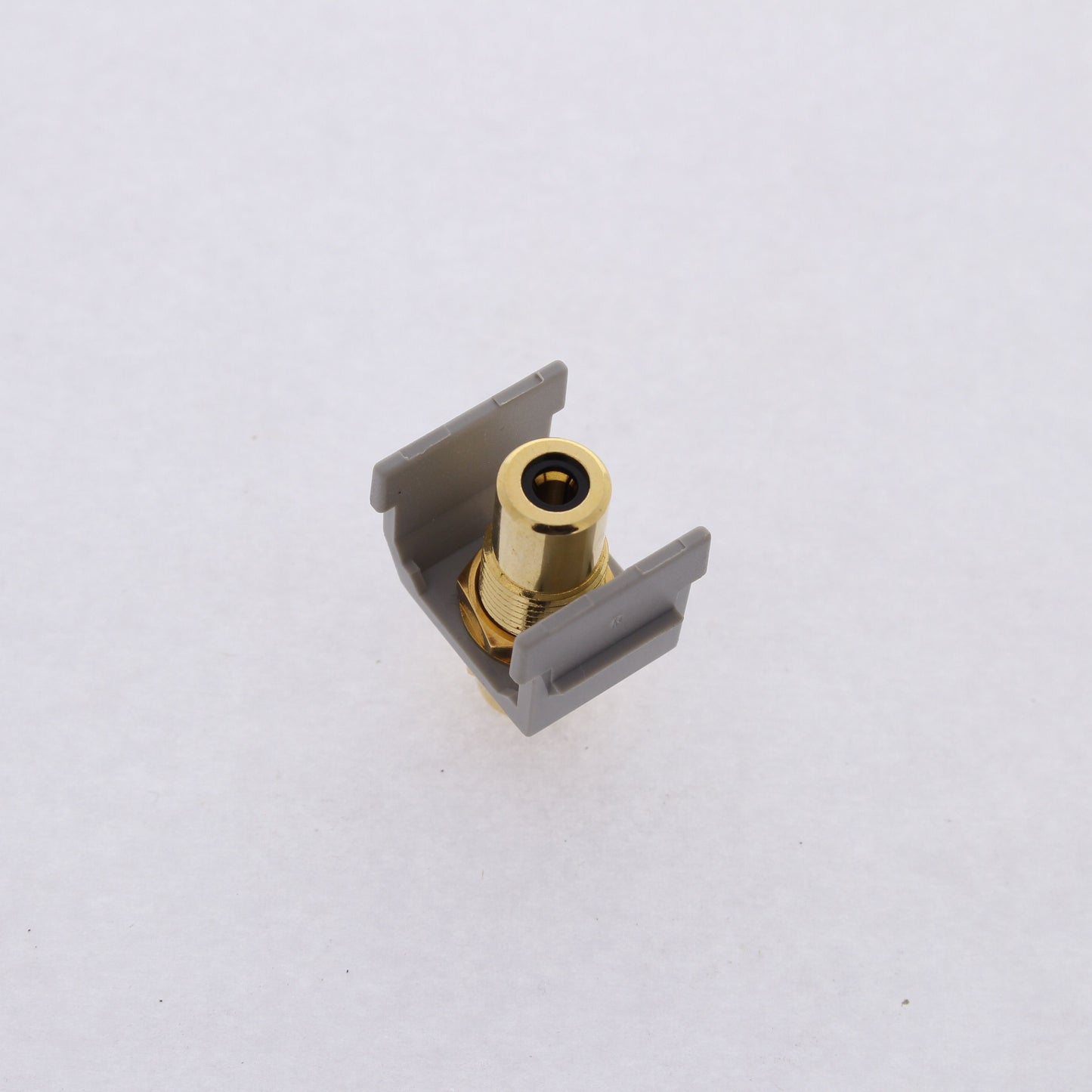 Hubbell SFRCBKFFGY Gray Snap-Fit Keystone Video Cable Jack Black Center RCA/RCA