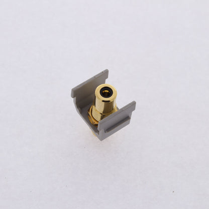 Hubbell SFRCBKFFGY Gray Snap-Fit Keystone Video Cable Jack Black Center RCA/RCA