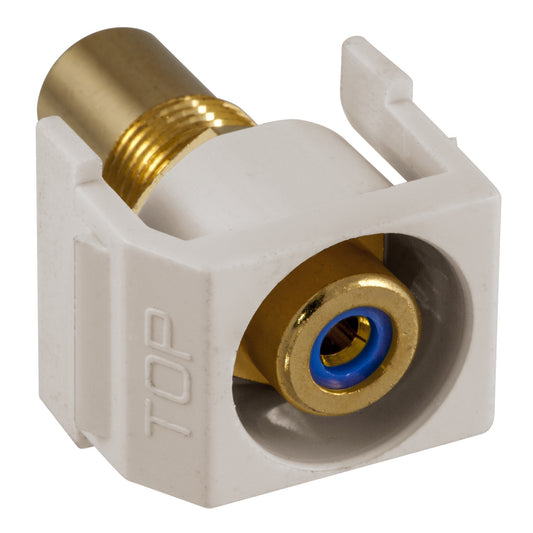Hubbell Office White SnapFit Video Cable Jack Blue Center RCA to RCA SFRCBROW