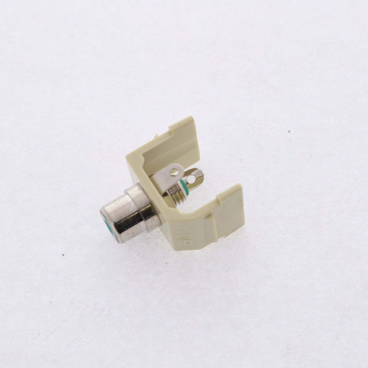 Hubbell Ivory SnapFit Keystone Audio Video Jack Green Center RCA Solder SFRCGNEI