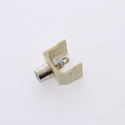 Hubbell Ivory SnapFit Keystone Audio Video Jack Green Center RCA Solder SFRCGNEI