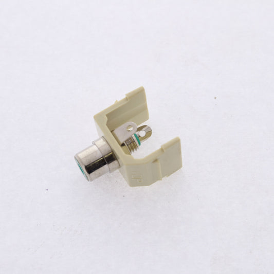 Hubbell Ivory SnapFit Keystone Audio Video Jack Green Center RCA Solder SFRCGNEI
