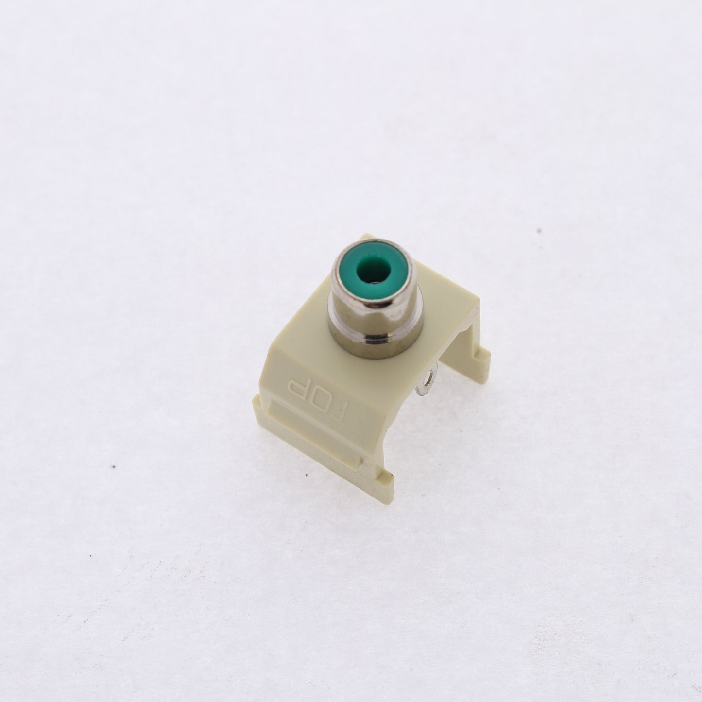 Hubbell Ivory SnapFit Keystone Audio Video Jack Green Center RCA Solder SFRCGNEI