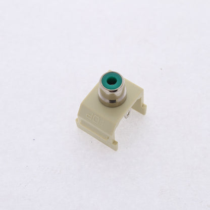 Hubbell Ivory SnapFit Keystone Audio Video Jack Green Center RCA Solder SFRCGNEI