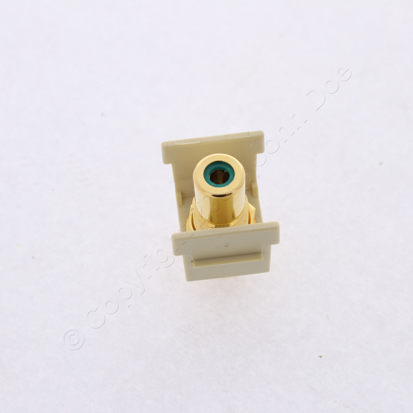 Hubbell Ivory Snap-Fit Keystone Video Cable Jack Green Center RCA/RCA SFRCGNFFEI