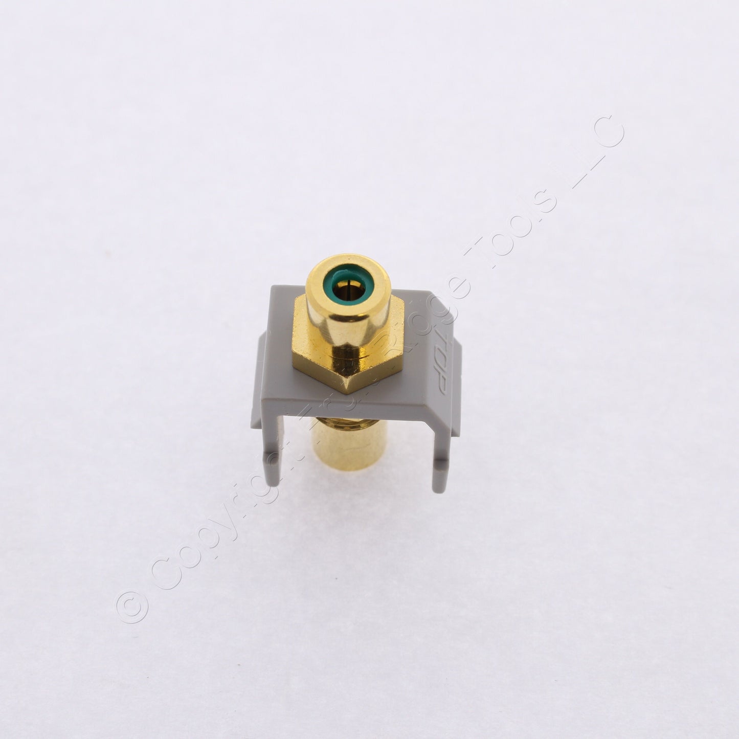 Hubbell Gray Snap-Fit Keystone Video Cable Jack Green Center RCA/RCA SFRCGNFFGY