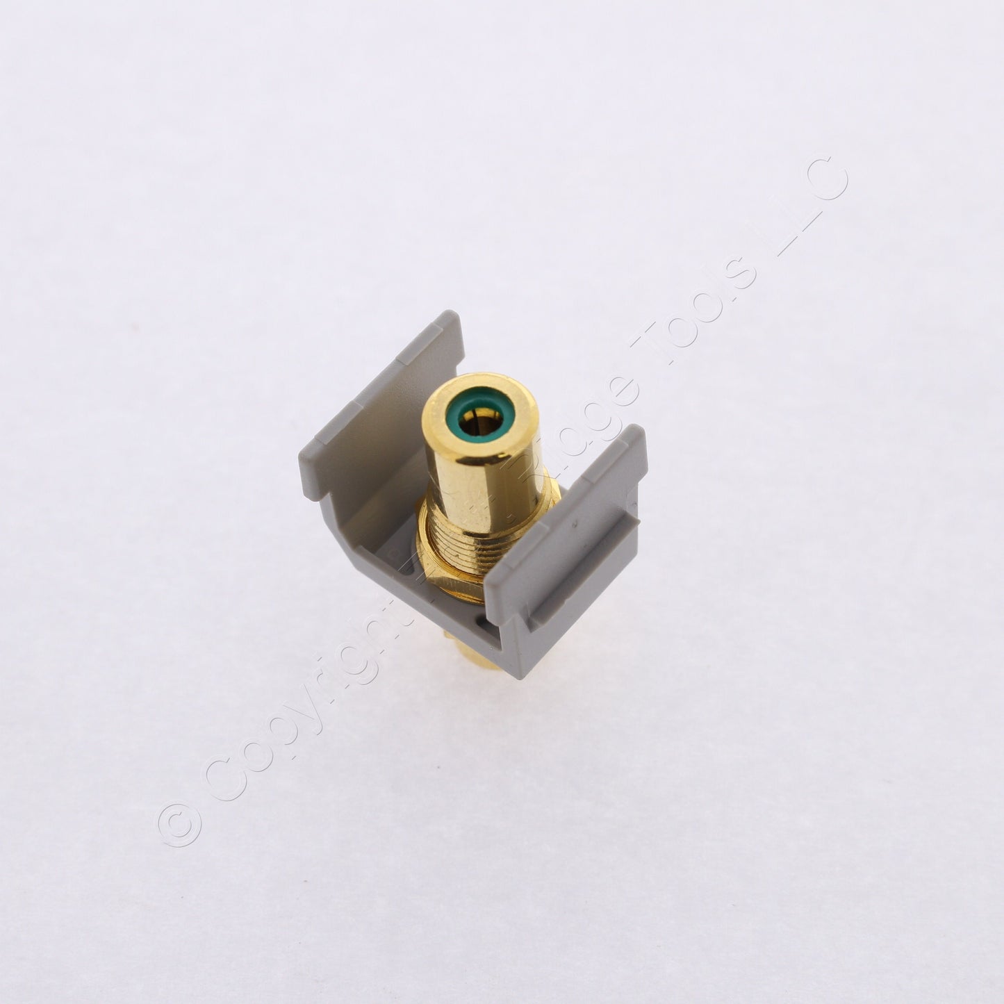 Hubbell Gray Snap-Fit Keystone Video Cable Jack Green Center RCA/RCA SFRCGNFFGY