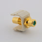 Hubbell Lt Almond SnapFit Keystone Video Cable Jack Green Ctr RCA/RCA SFRCGNFFLA