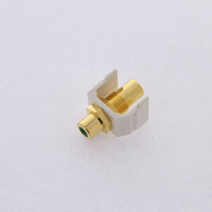 Hubbell Office White Keystone Video Cable Jack Green Center RCA/RCA SFRCGNFFOW