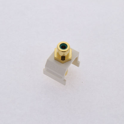 Hubbell Office White Keystone Video Cable Jack Green Center RCA/RCA SFRCGNFFOW