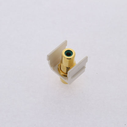 Hubbell Office White Keystone Video Cable Jack Green Center RCA/RCA SFRCGNFFOW