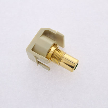 Hubbell Ivory Snap-Fit Keystone Video Cable Jack Green Center RCA/RCA SFRCGNREI
