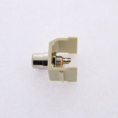 Hubbell Ivory SnapFit Keystone Audio Video Jack Green Center RCA Solder SFRCOREI