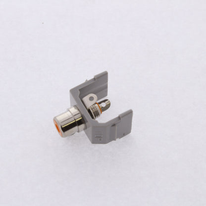Hubbell Gray SnapFit Keystone Audio Video Jack Orange Center RCA Solder SFRCORGY